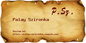 Palay Szironka névjegykártya